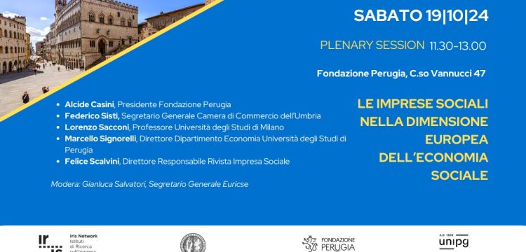 Perugia, Convegno "Le imprese sociali nella dimensione europea dell'economia sociale"