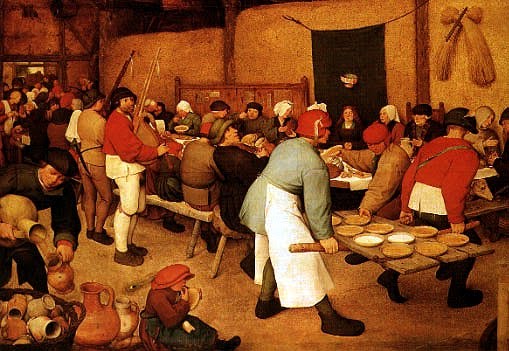 Fig. 7 Brueghel il Vecchio, Il banchetto nuziale dei contadini