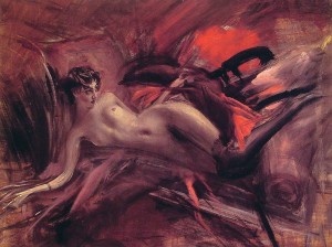 Giovanni Boldini, Donna nuda dalle calze scure